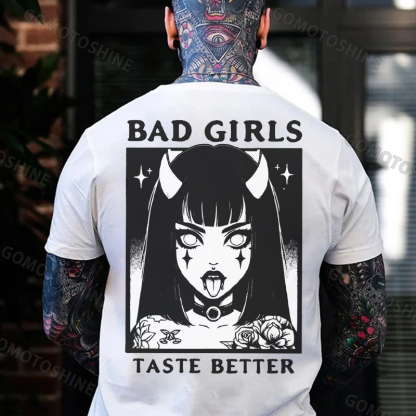 BAD GIRLS TASTE BETTER Devil Girl Print Men's T-Shirt
