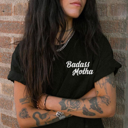 BADASS MOTHA Print Women's T-shirt