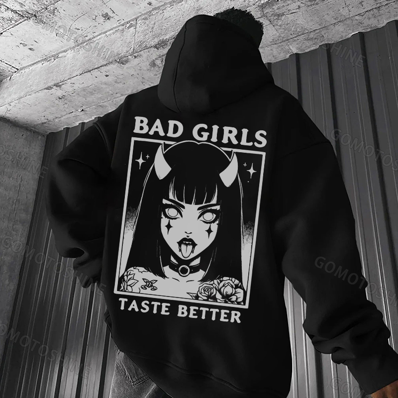 BAD GIRLS TASTE BETTER Devil Girl Print Men's Hoodie