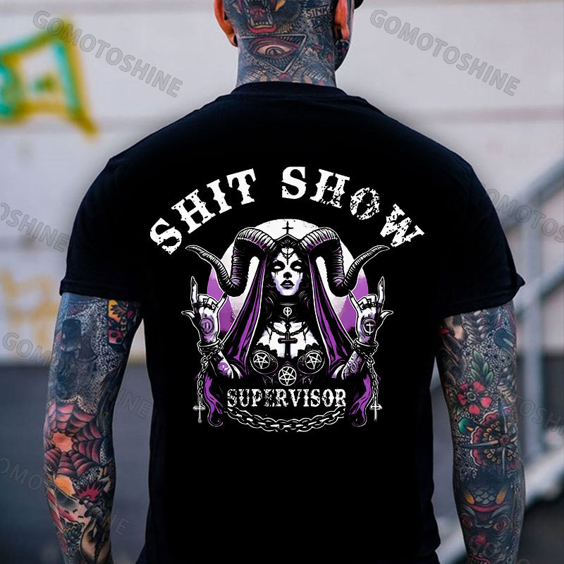 SHIT SHOW SUPERVISOR Evil Devil Nun Print Men's T-Shirt