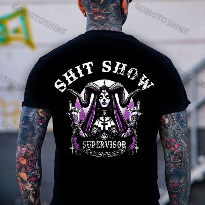 SHIT SHOW SUPERVISOR Evil Devil Nun Print Men's T-Shirt