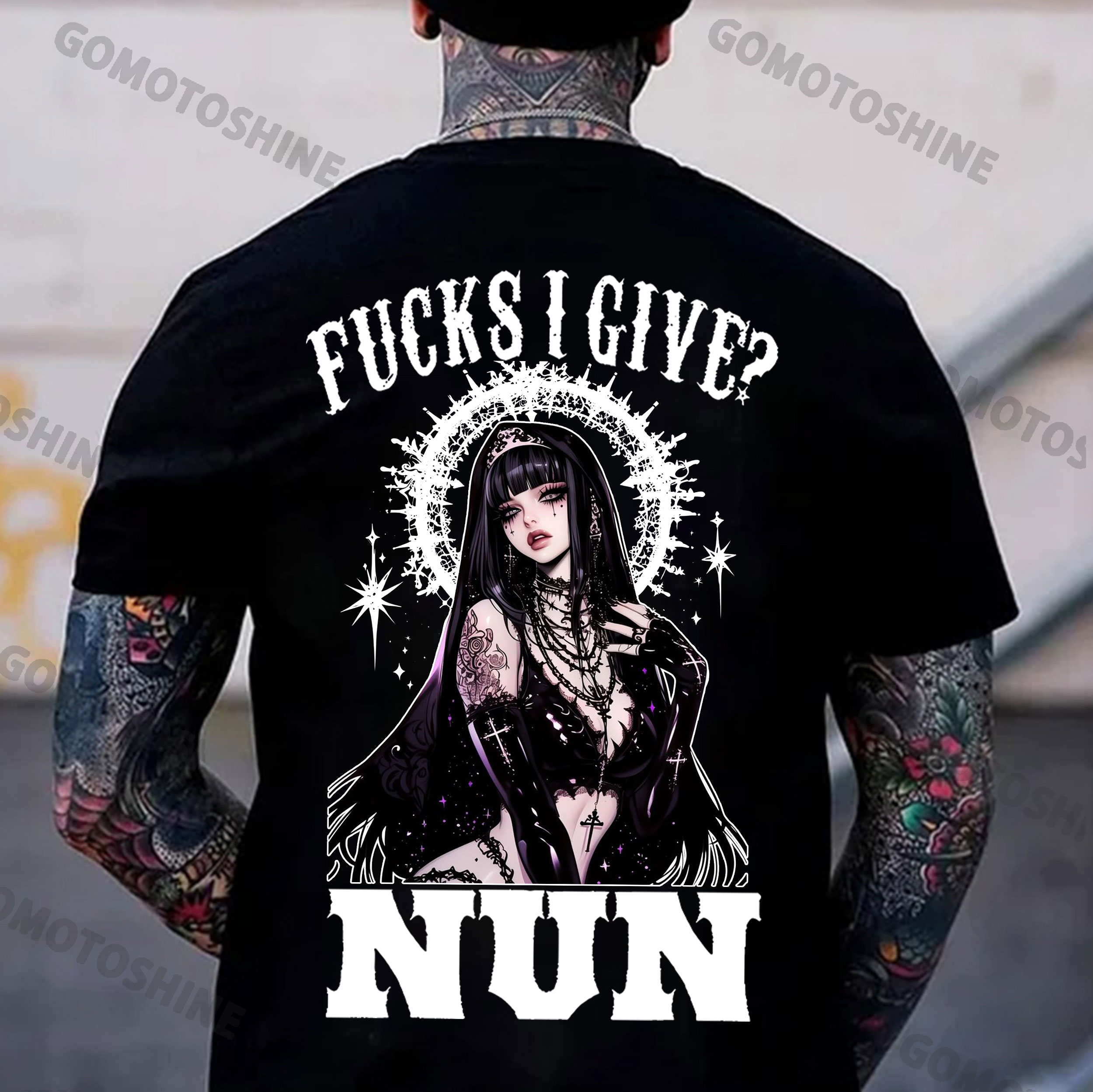 FUCKS I GIVE NUN Divine Nun Print Men's T-Shirt
