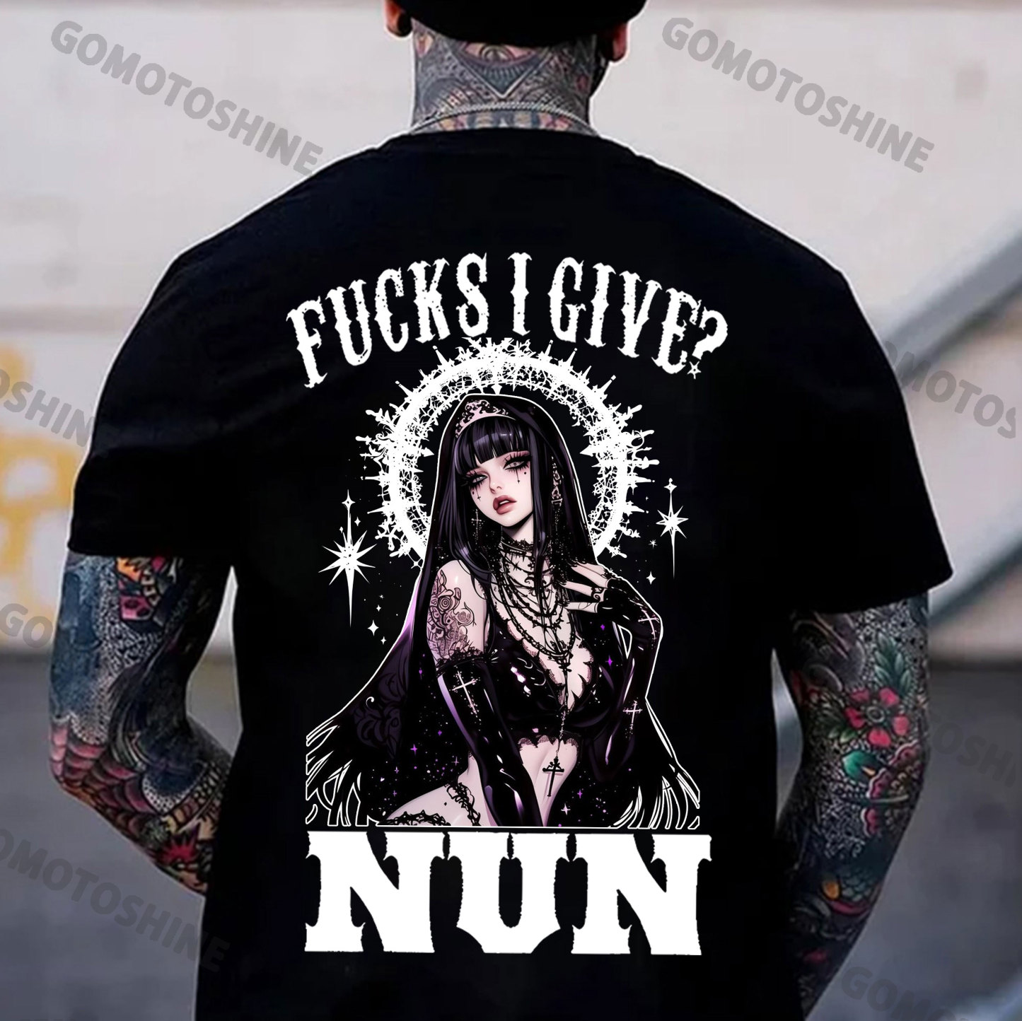 FUCKS I GIVE NUN Divine Nun Print Men's T-Shirt