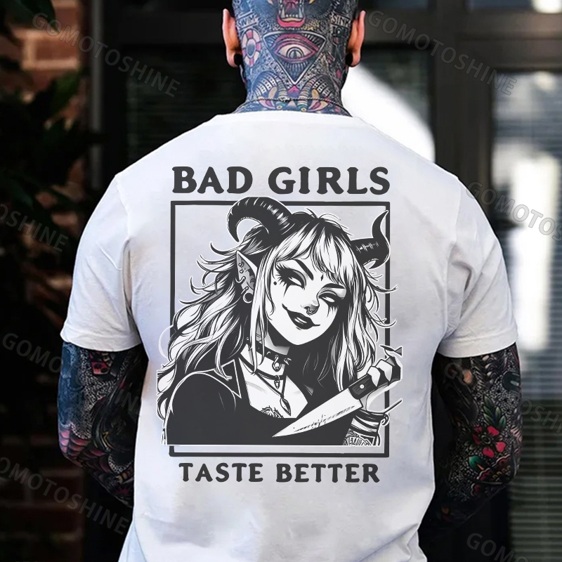 BAD GIRLS TASTE BETTER Bad Devil Girl Print Men's T-Shirt
