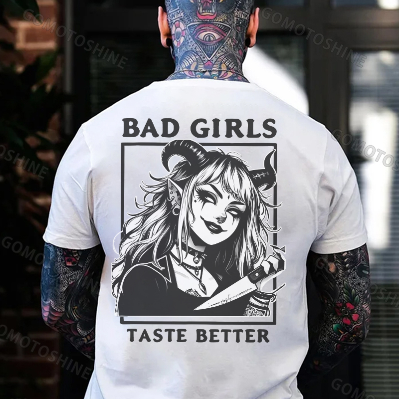 BAD GIRLS TASTE BETTER Bad Devil Girl Print Men's T-Shirt