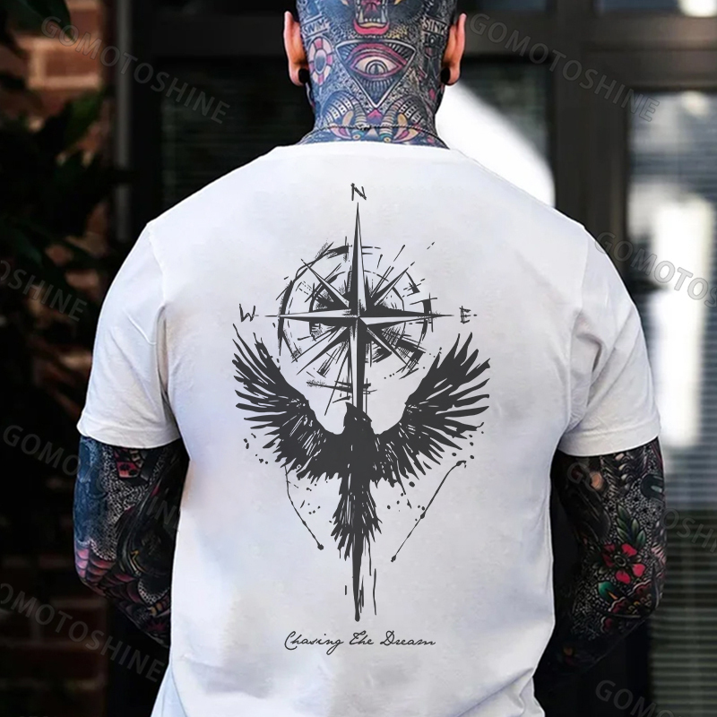 CHASING THE WAY The Guiding Eagle Print Men's T-Shirt