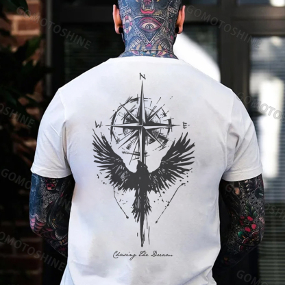 CHASING THE WAY The Guiding Eagle Print Men's T-Shirt