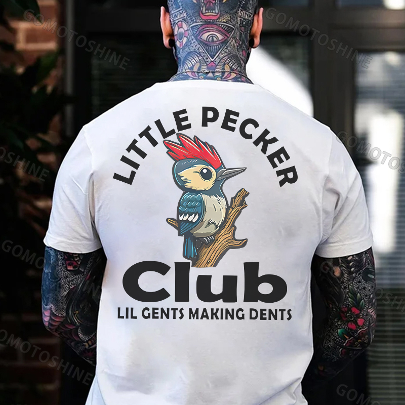 LITTLE PECKER CLUB Woodpecker Print Men's T-Shirt