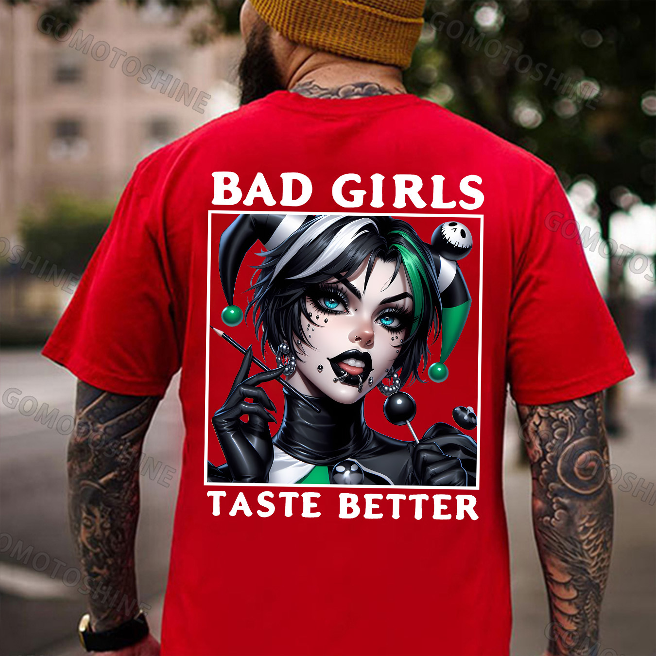 BAD GIRLS TASTE BETTER Joker Girl Print Men's T-Shirt