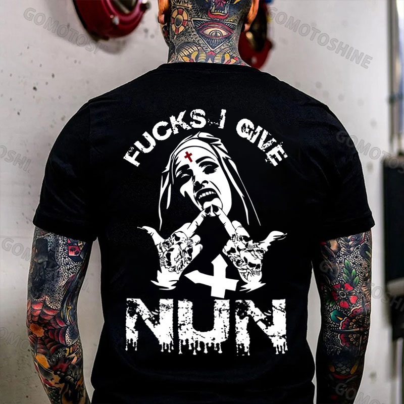 FUCKS I GIVE NUN Defiant Nun Print Men's T-Shirt