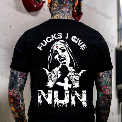 FUCKS I GIVE NUN Defiant Nun Print Men's T-Shirt