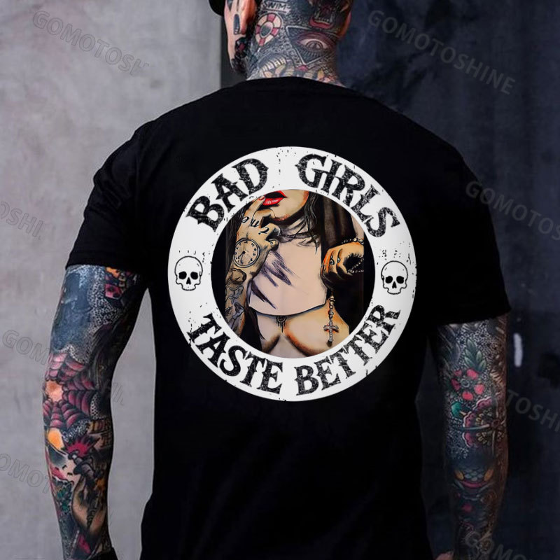 BAD GIRLS TASTE BETTER Sexy Nun Print Men's T-Shirt