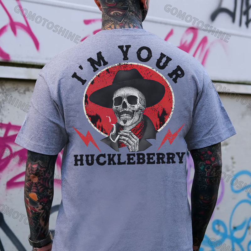 I'M YOUR HUCKLEBERRY Skeleton Print Men's T-Shirt