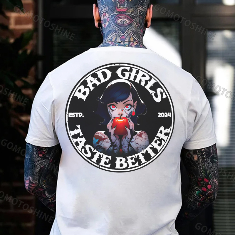 BAD GIRLS TASTE BETTER Bad Girl And Poison Apple Print Men's T-Shirt