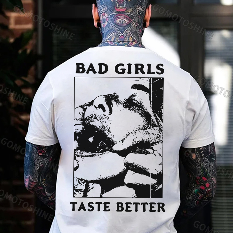 BAD GIRLS TASTE BETTER Ball Gag Lady Print Men's T-Shirt
