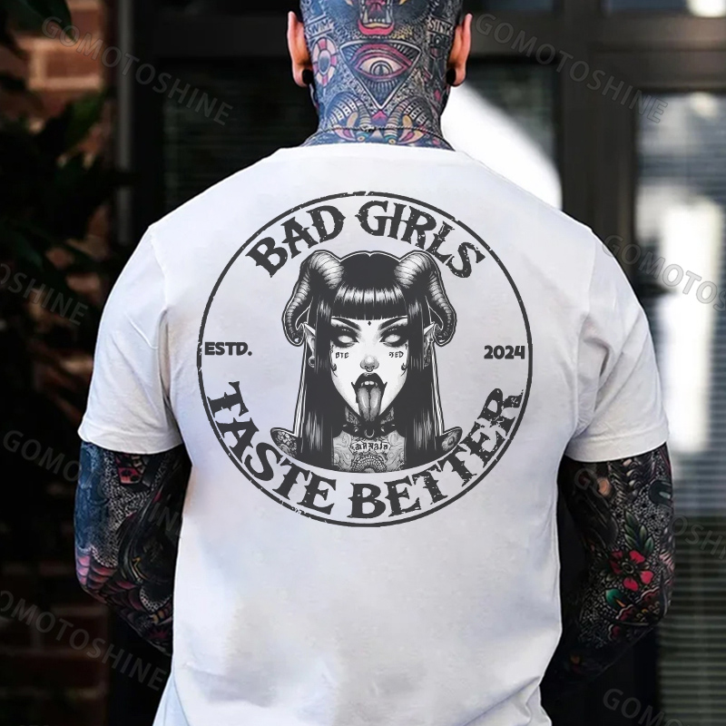 BAD GIRLS TASTE BETTER Devil Girl Print Men's T-Shirt