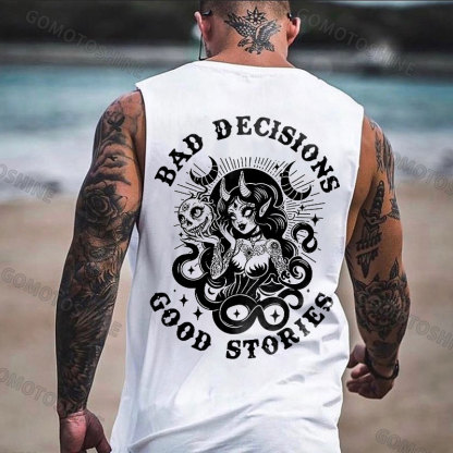 BAD DECISIONS GOOD STORIES Evil Sexy Witch Print Men's Vest