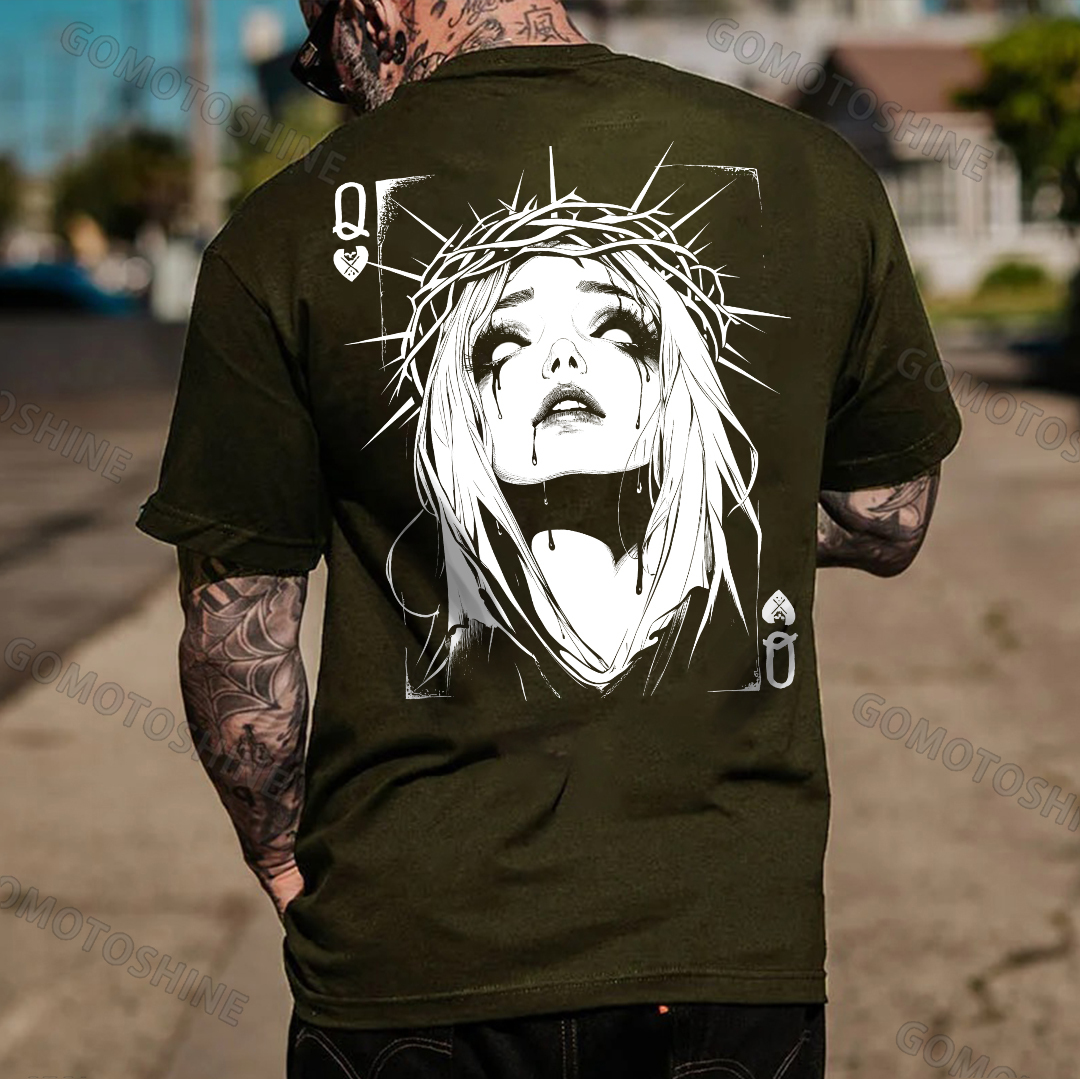 POKER Q Thorn queen Print Men's T-Shirt