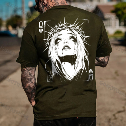 POKER Q Thorn queen Print Men's T-Shirt