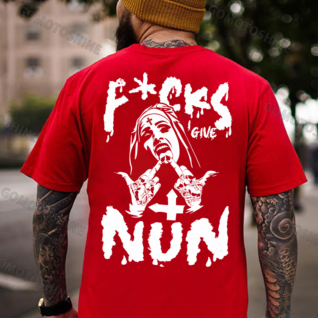 FUCKS I GIVE NUN Defiant Nun Print Men's T-Shirt