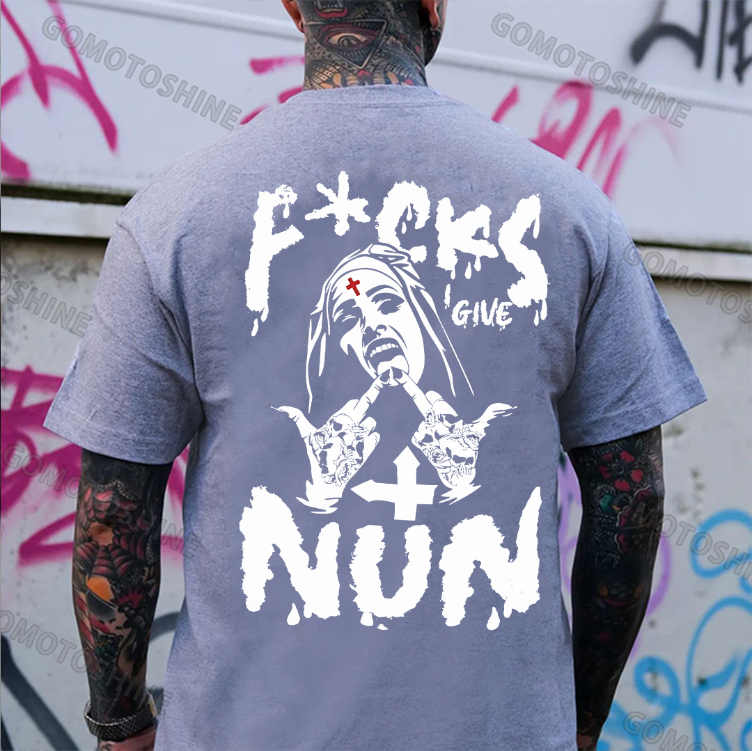 FUCKS I GIVE NUN Defiant Nun Print Men's T-Shirt