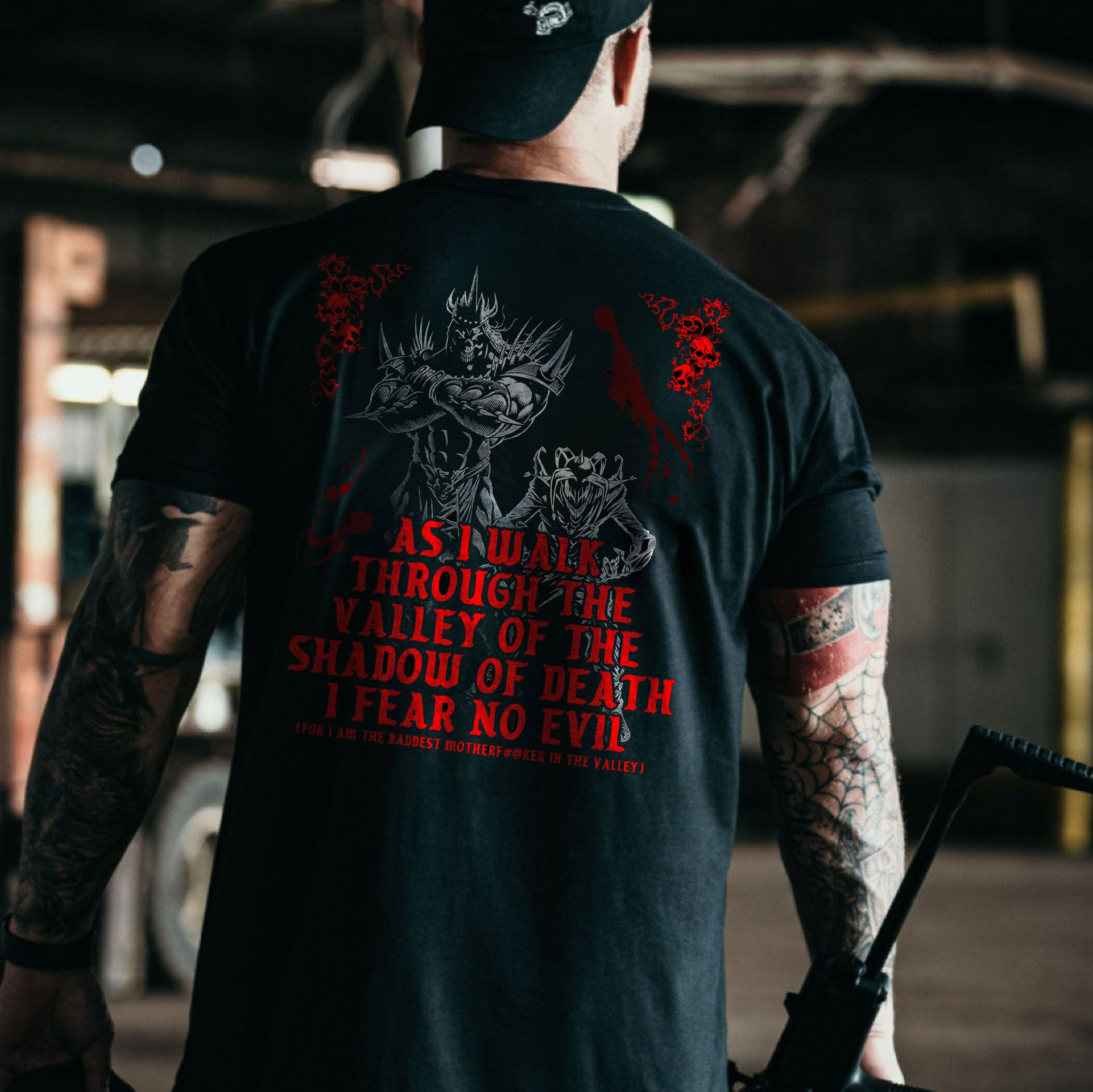 AS I WALK THROUGH THE VALLEY Black Print T-Shirt