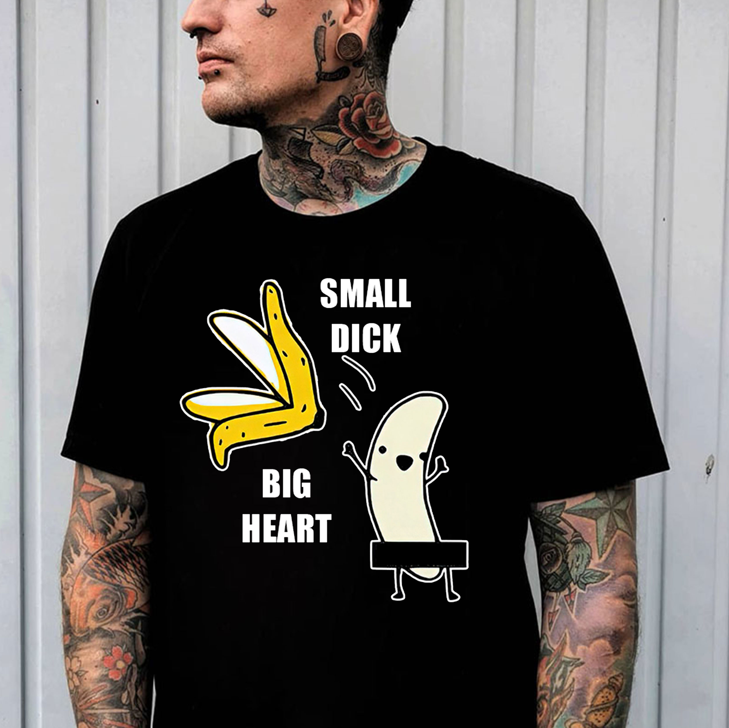 SMALL DICK BIG HEART Black Print T-Shirt