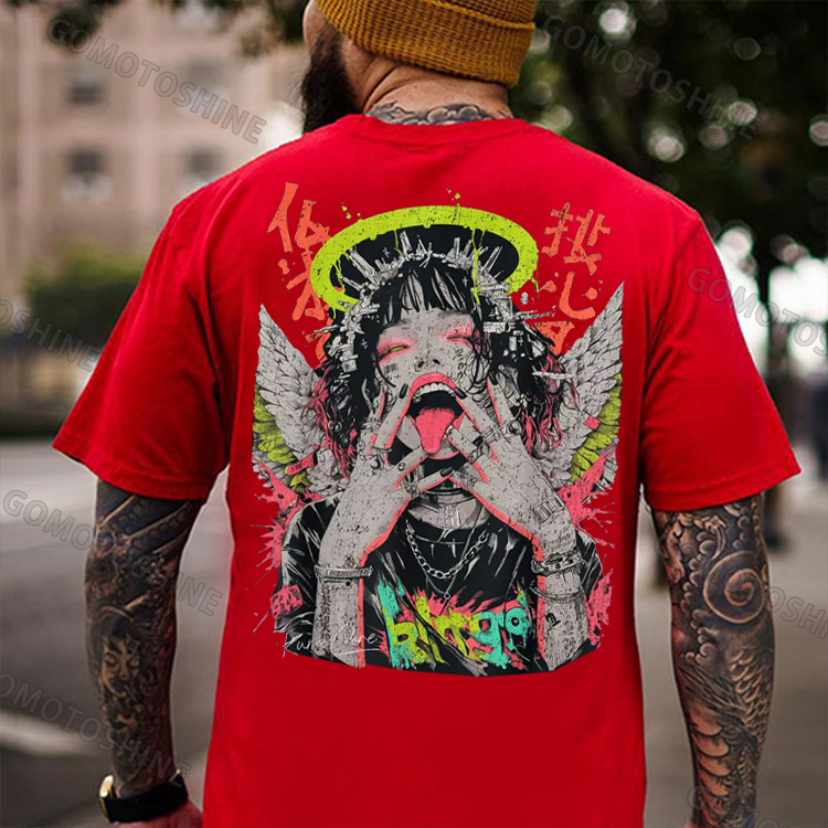 Crazy Angel Girl Print Men's T-Shirt