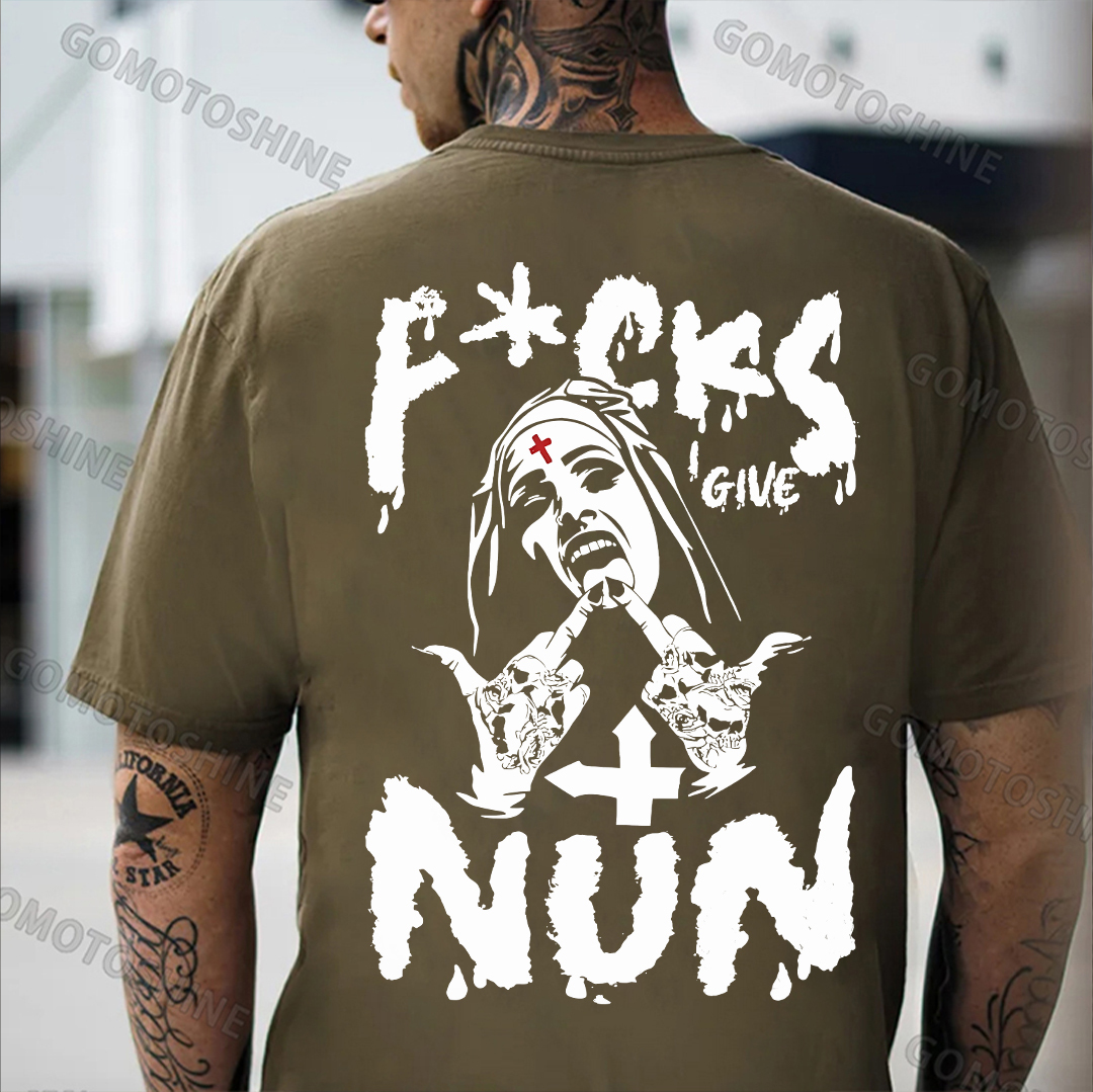 FUCKS I GIVE NUN Defiant Nun Print Men's T-Shirt