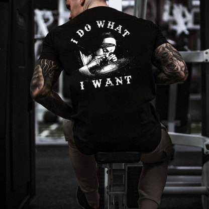 I DO WHAT I WANT Nun Smoking Black Print T-Shirt