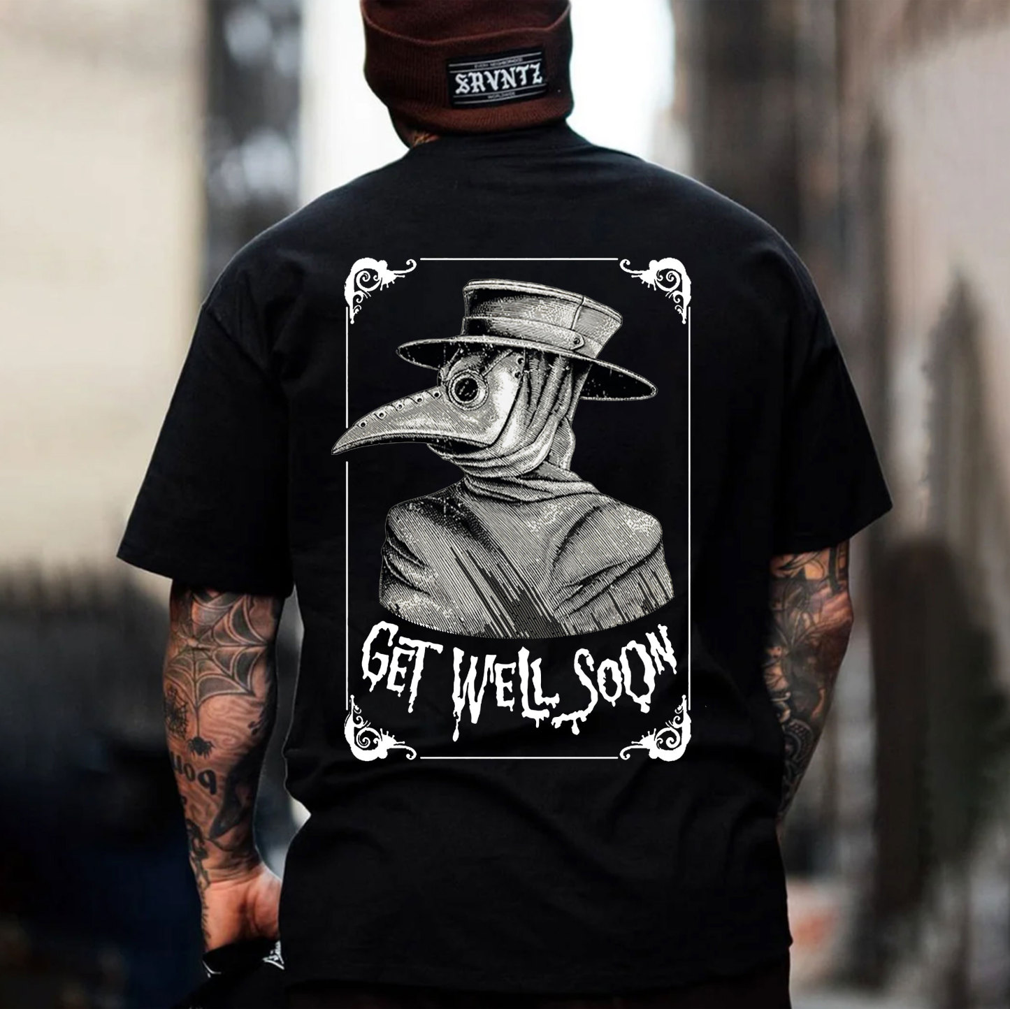 GET WELL SONG Doctor Crow Graphic Print T-shirt
