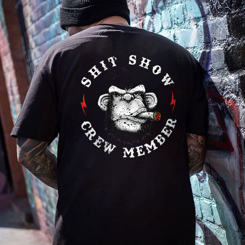 SHIT SHOW CREW MEMBER Black Print T-Shirt