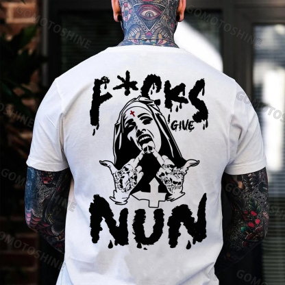 FUCKS I GIVE NUN Defiant Nun Print Men's T-Shirt