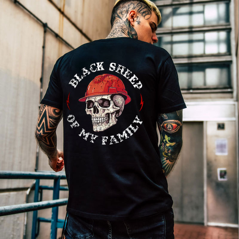 BLACK SHEEP OF MY FAMILY Black Print T-Shirt