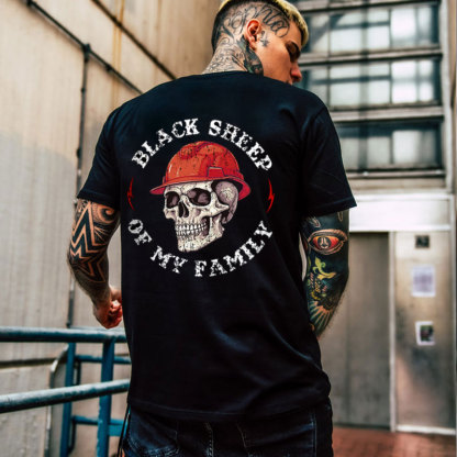 BLACK SHEEP OF MY FAMILY Black Print T-Shirt