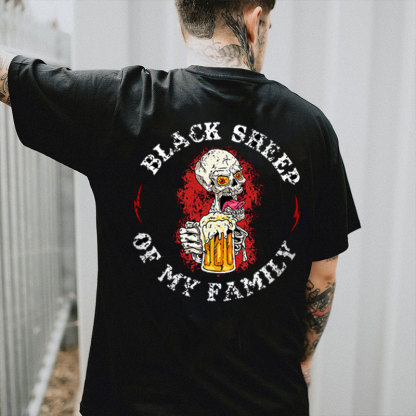 BLACK SHEEP OF MY FAMILY Black Print T-Shirt