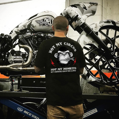 NOT MY CIRCUS NOT MY MONKEY Black Print T-shirt