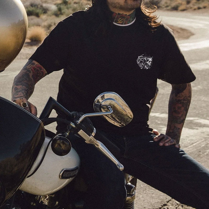 DEAD INSIDE BUT CAFFEINATED Skull Black Print T-shirt