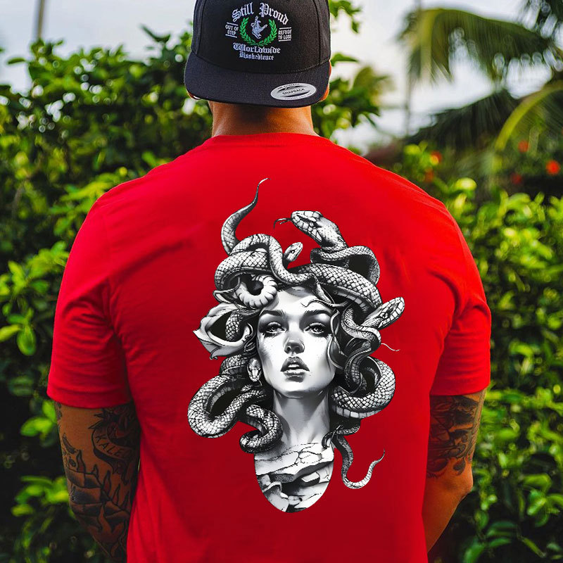 Medusa Beauty with Snake Print T-Shirt
