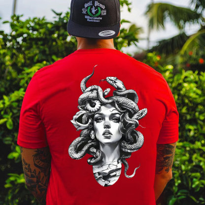 Medusa Beauty with Snake Print T-Shirt