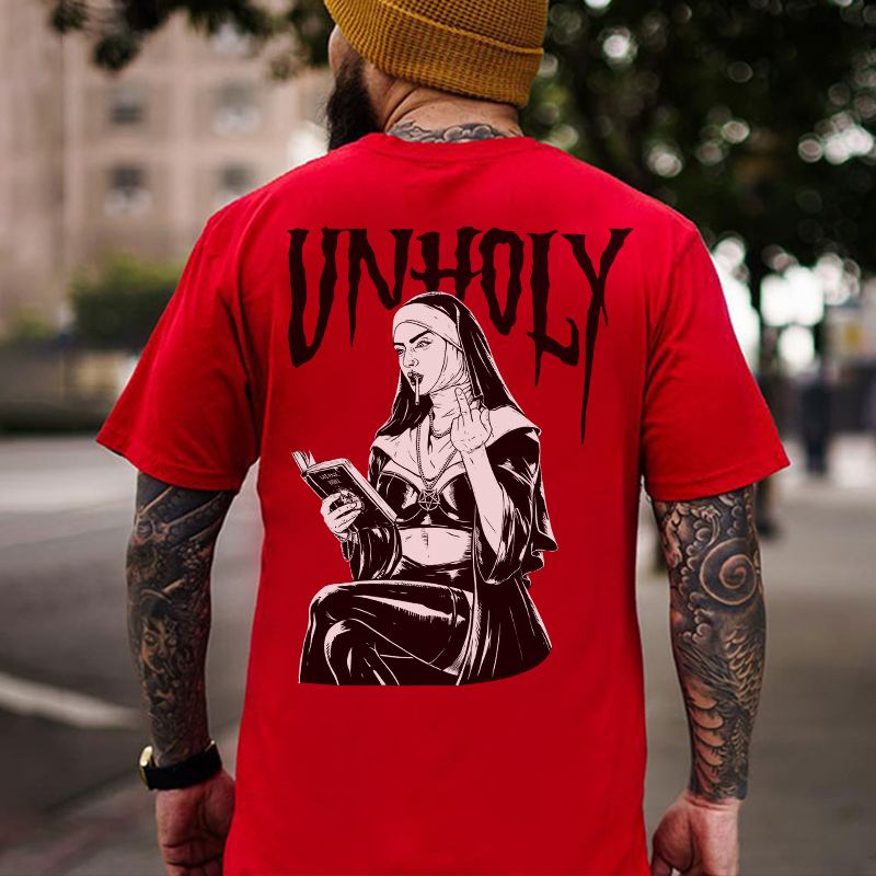 UNHOLY Defiant Nun Print Men's T-shirt