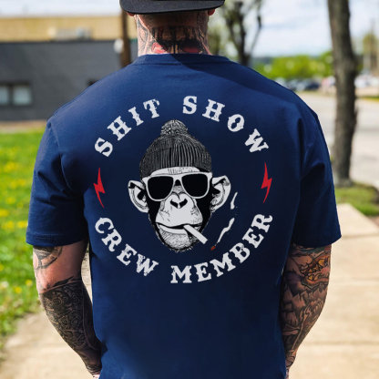 SHIT SHOW CREW MEMBER Black Print T-shirt