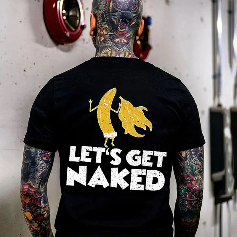LET'S GET NAKED Peeled Banana Print Men's T-Shirt