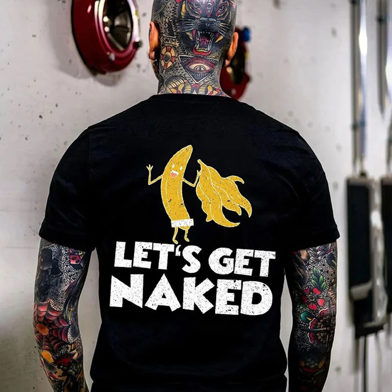 LET'S GET NAKED Peeled Banana Print Men's T-Shirt