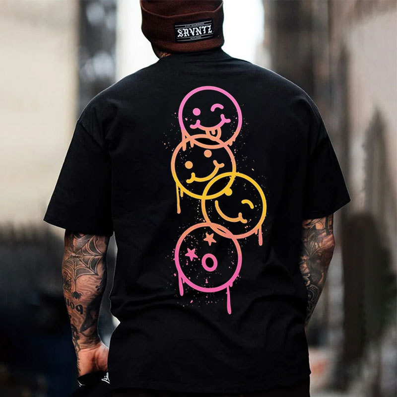 Naughty Emoji Print Men's T-Shirt