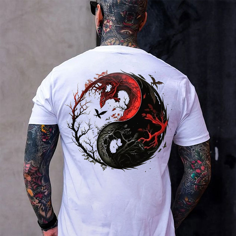 Tai Chi Pattern Print Men's T-Shirt