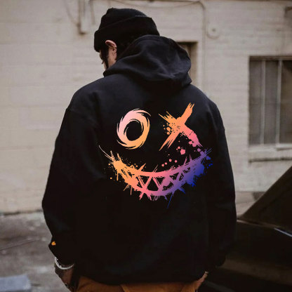Evil Emoji Graphic Print Hoodie