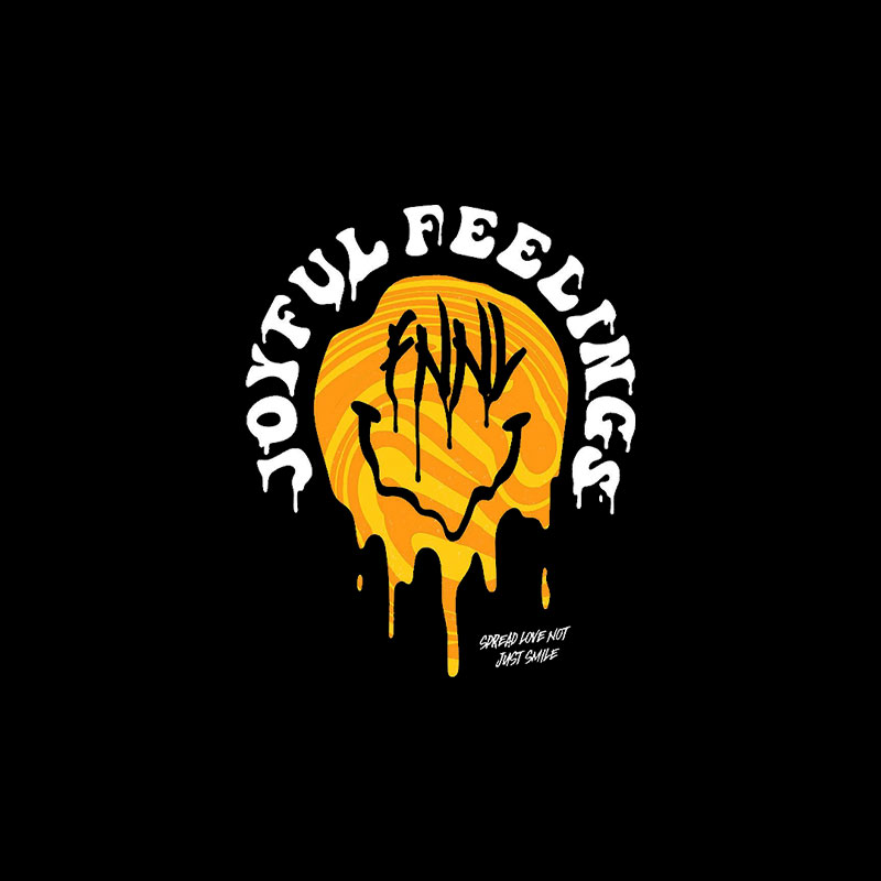 JOYFUL FEELINGS Sweaty Emoji Black Print T-shirt