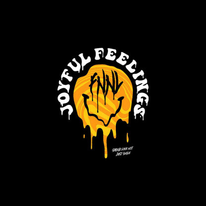 JOYFUL FEELINGS Sweaty Emoji Black Print T-shirt