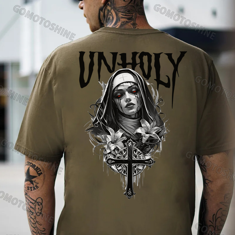 UNHOLY Evil Nun Print Men's T-Shirt